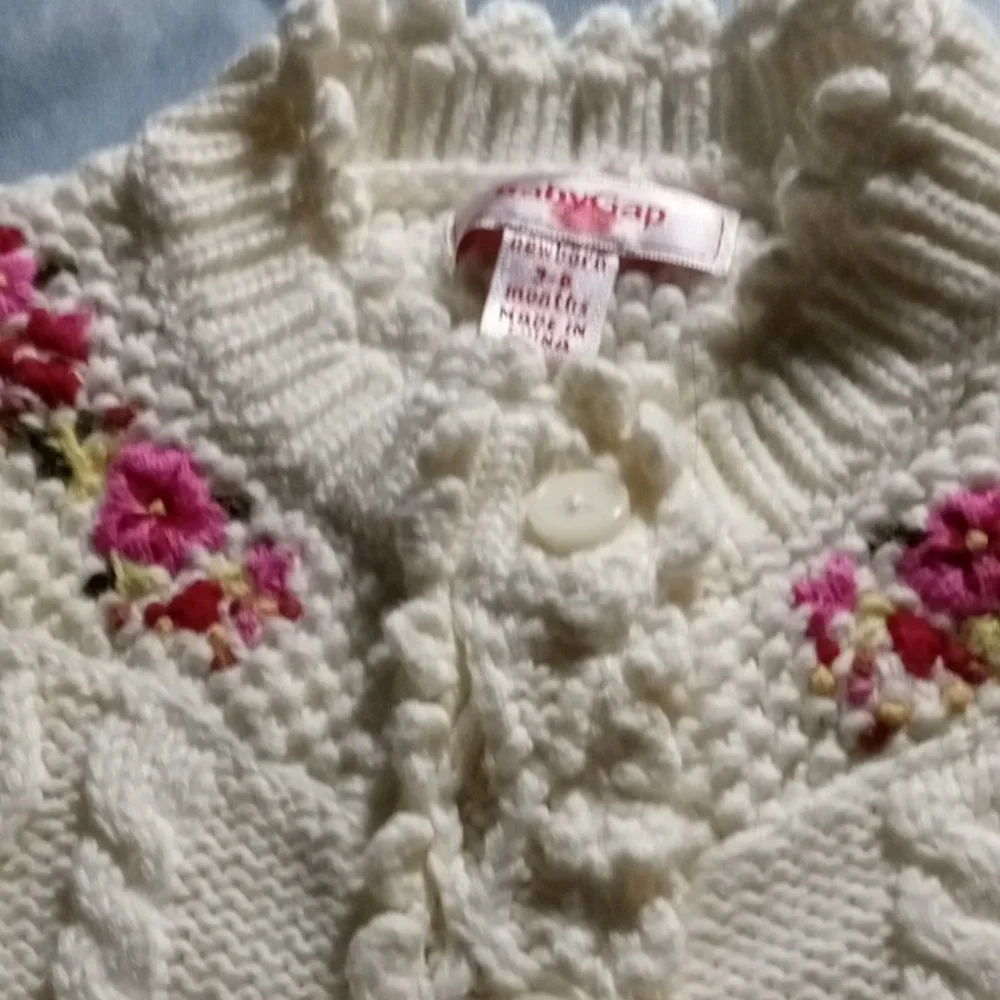 Like New, Baby Gap 3-6 Months Cable Knit Sweater Footed Onesie Coverall - Picture 7 of 13
